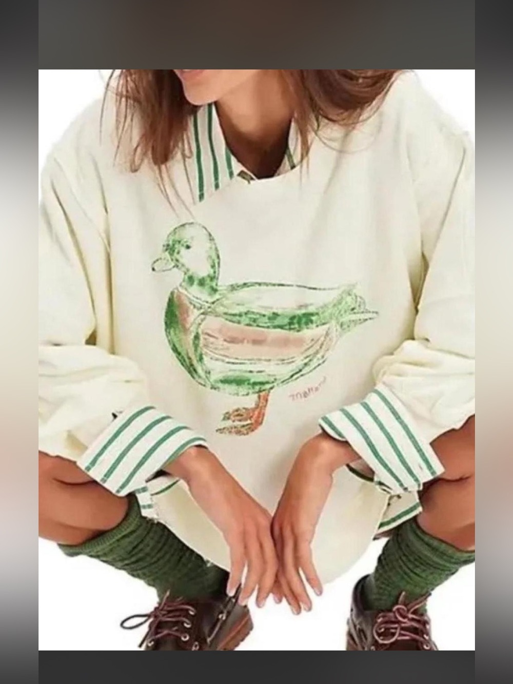 Free People Camden Mallard Duck Graphic Sweatshirt - Picture 2 of 6